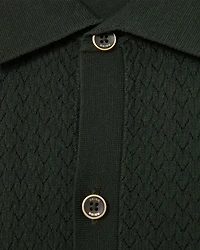 Textured Short Sleeve Button Front Shirt