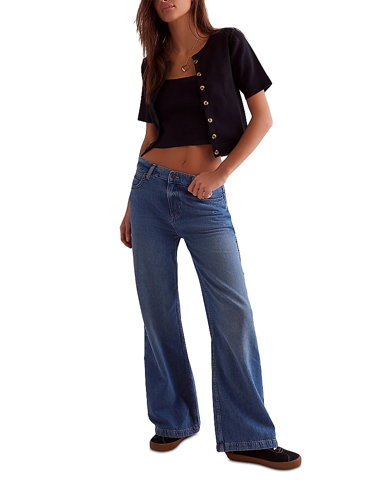 Free People Stride Low Slung Wide Leg Jeans