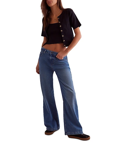 Free People Stride Low Slung Wide Leg Jeans