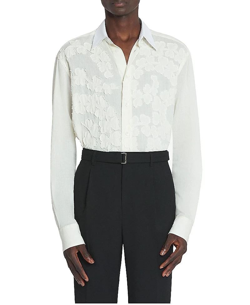 Lanvin Cotton Voile Shirt with Cut-Outs
