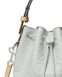 T Monogram Leather Mini Bucket Bag