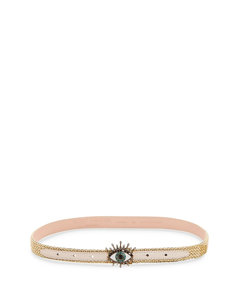 Kurt Geiger London Women's Evil Eye Raffia Belt