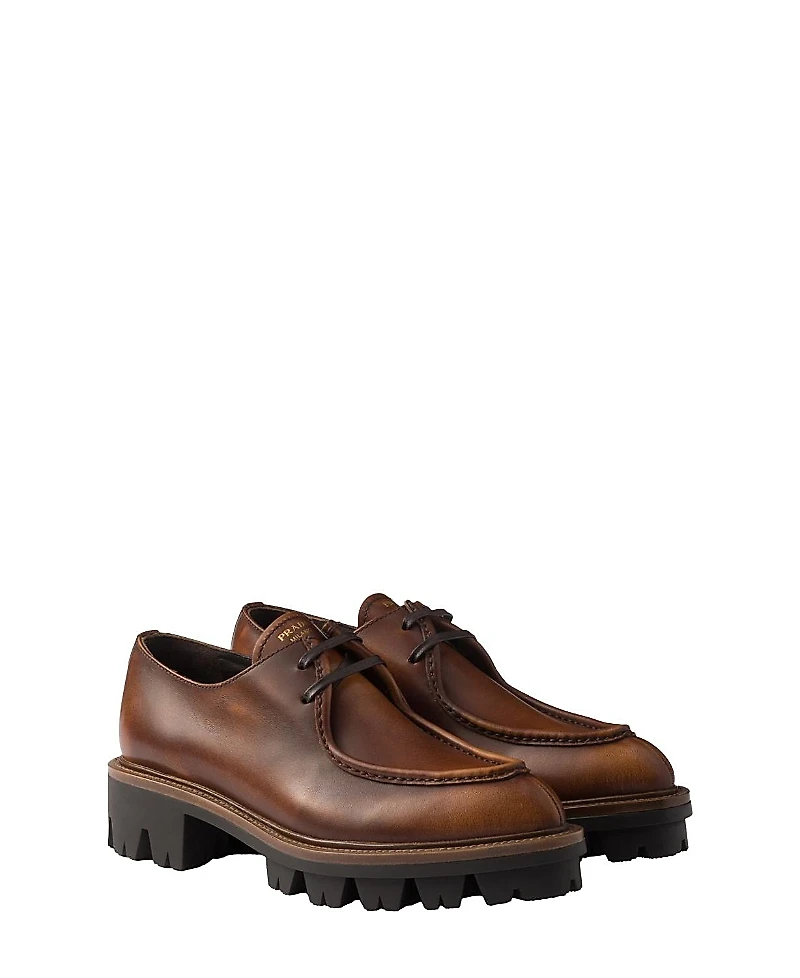 Prada Women's Leather Lace-Up Shoes