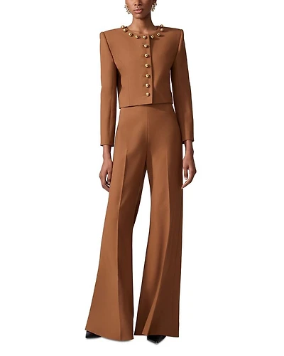 Collarless Cropped Jacket