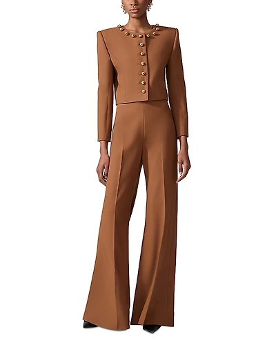 Carolina Herrera Collarless Cropped Jacket