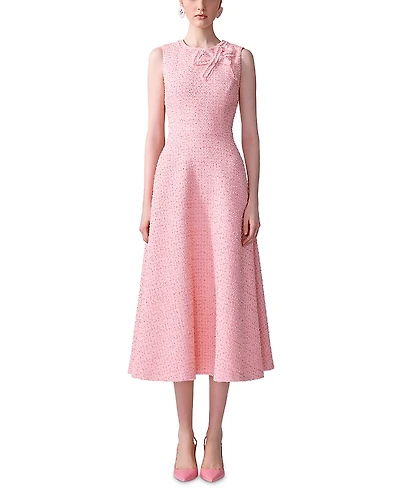Carolina Herrera Embellished Tweed Midi Dress