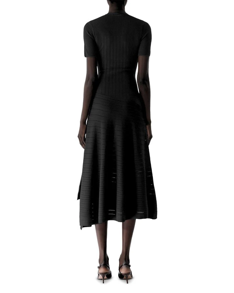 Pointelle Knit Short Sleeve Dress