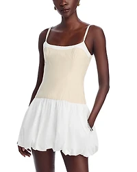 Simkhai Fifi Bubble Hem Poplin Mini Dress