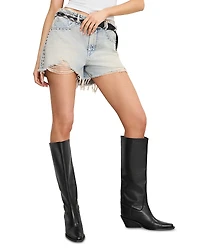 Good American '90s Studded Denim Shorts