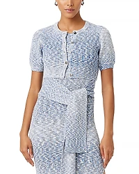 Toccin Christy Cropped Marled Knit Cardigan