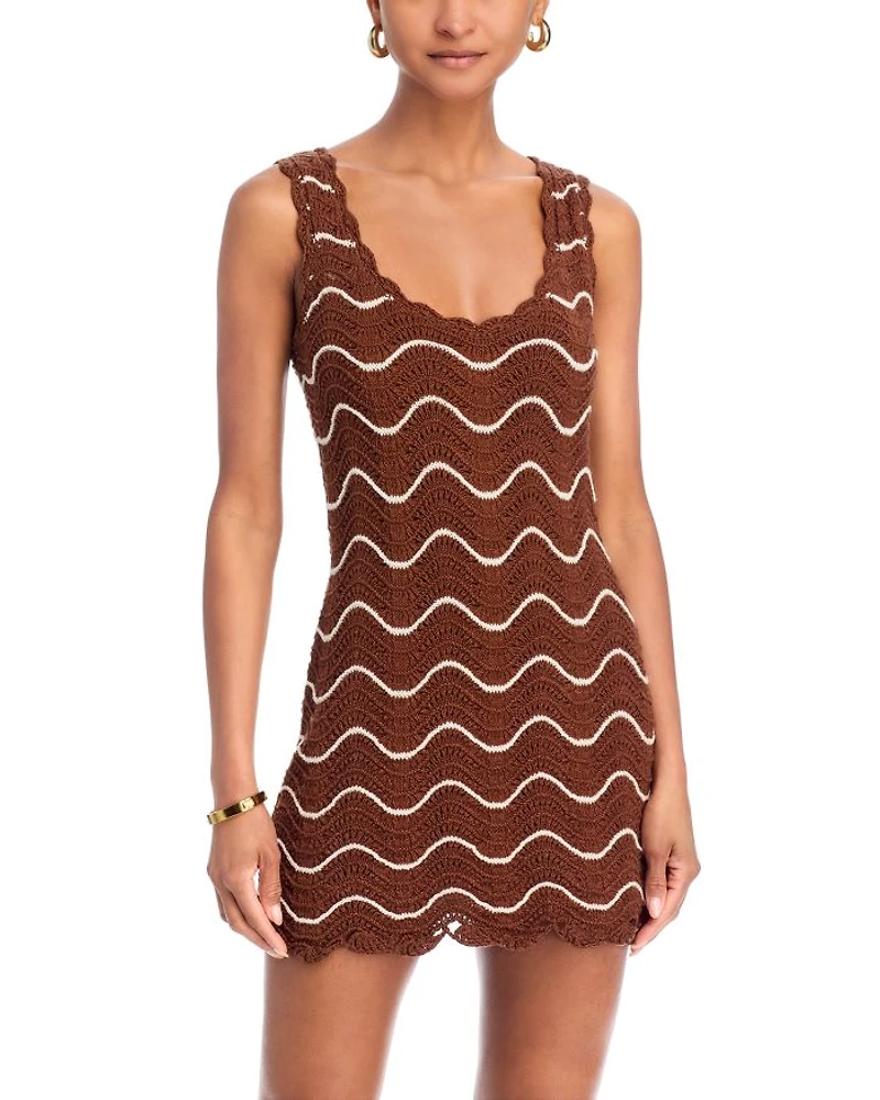 Orel Wave Crochet Mini Dress