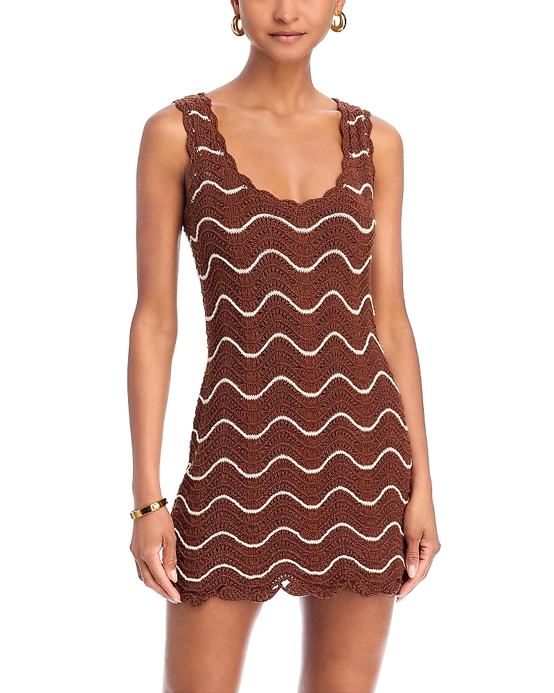Cara Orel Wave Crochet Mini Dress