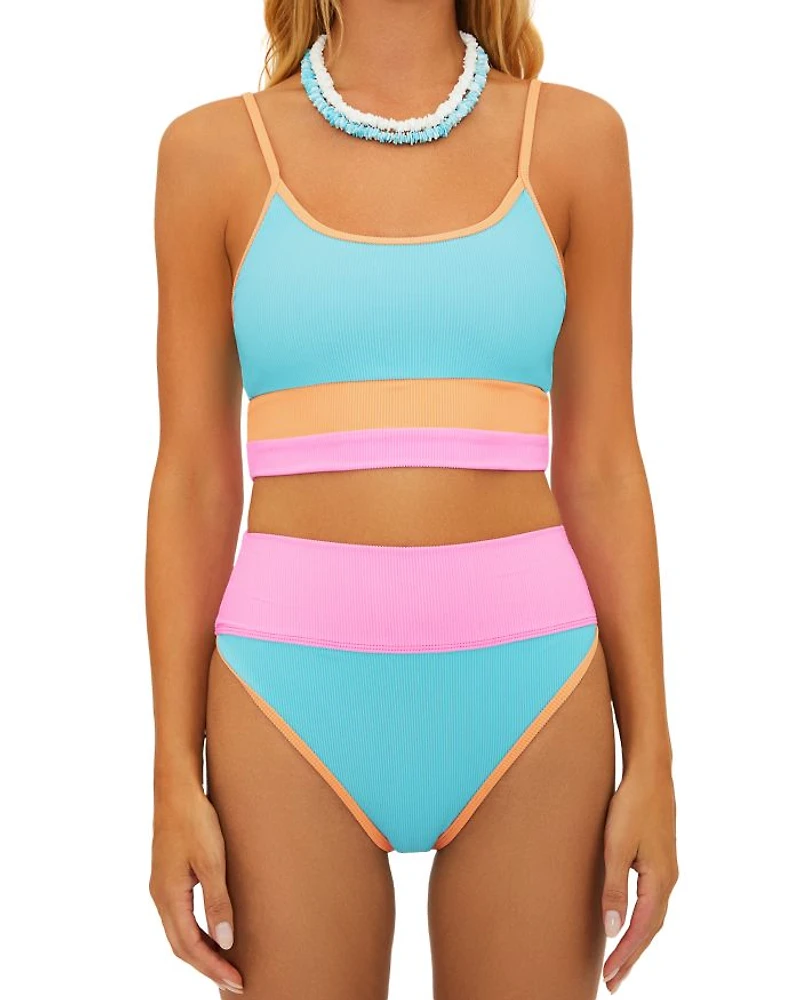 Emmy Color Blocked High Waisted Bottom