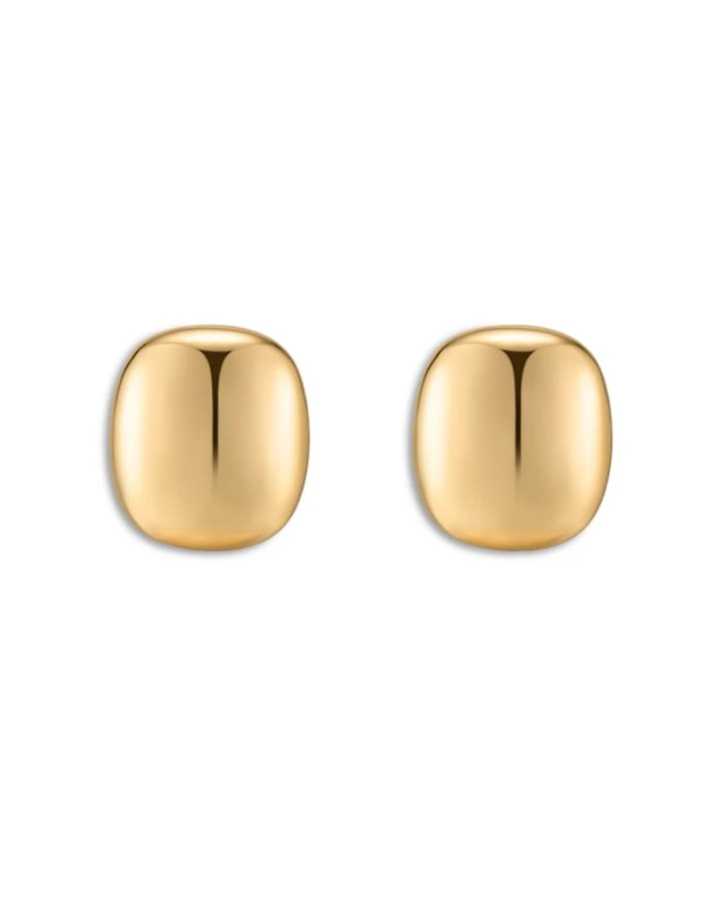 Minimal Curved Square Stud Earrings