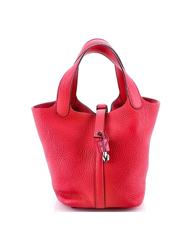 Pre-Owned HERMES Pm Monochrome Picotin Lock Bag Clemence