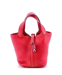 Pre-Owned HERMES Pm Monochrome Picotin Lock Bag Clemence