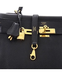 Kelly 32 Handbag Black Clemence with Gold Hardware