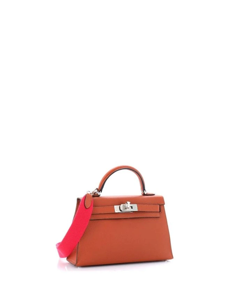 20 Kelly Mini II Amazone Handbag Brown Chevre Mysore with Palladium Hardware