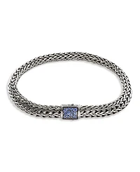 John Hardy Sterling Silver Classic Chain Black & Blue Sapphire Reversible Bracelet