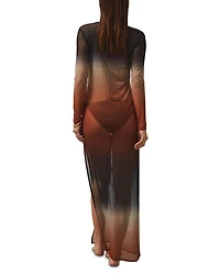 Sienna Long Sleeved Ombré Mesh Dress