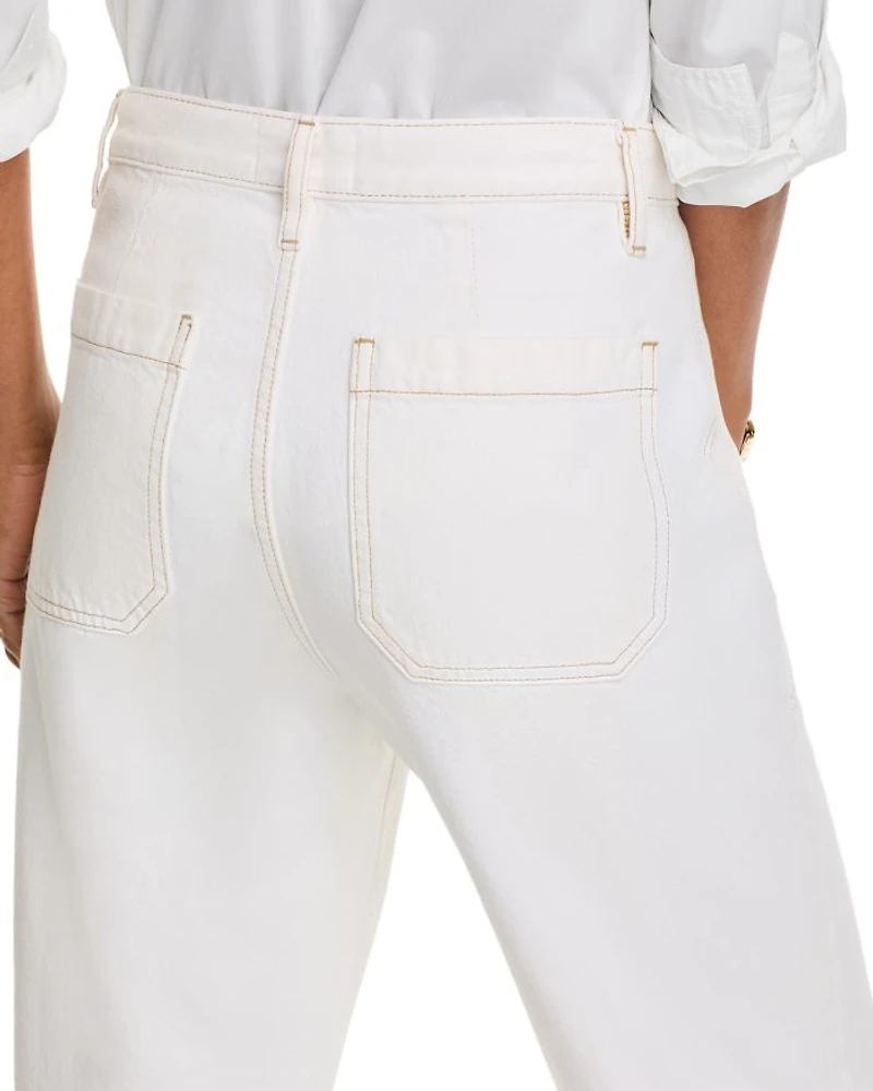 The Utility Trouser High Rise Ankle Wide Leg Jeans Au Natural Clean
