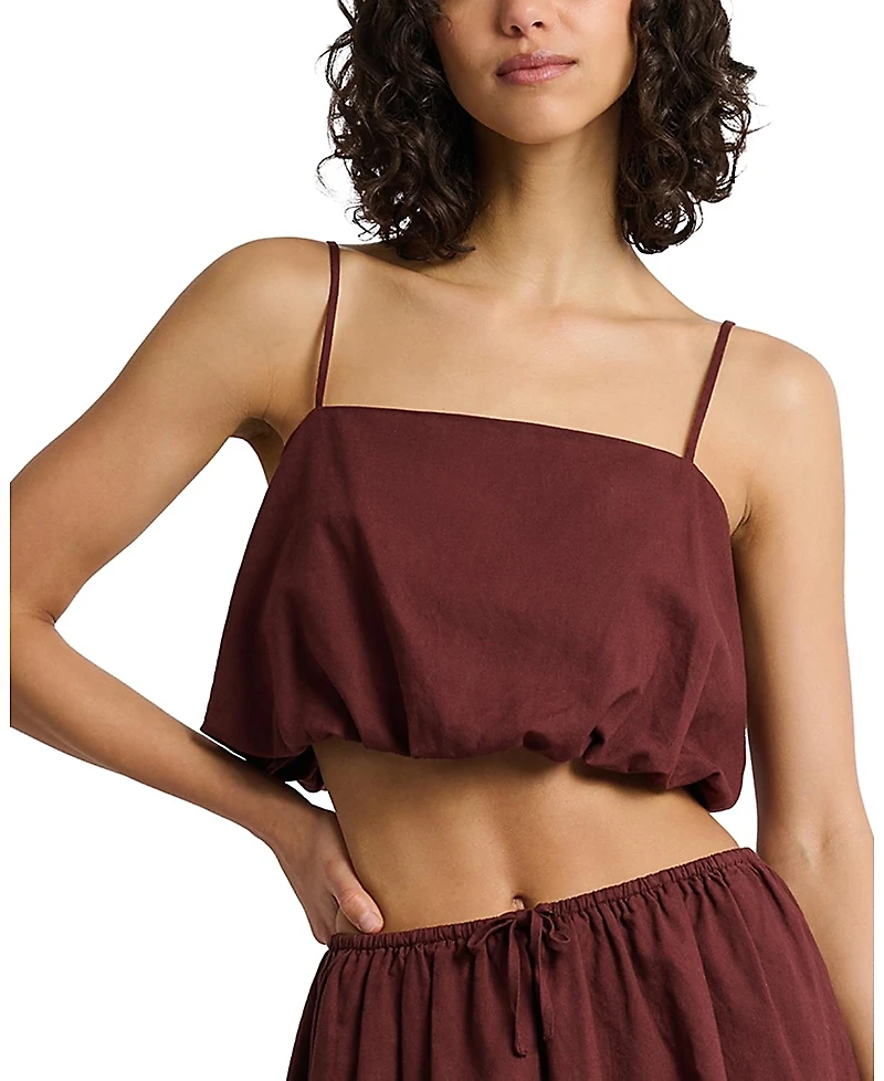 Onia Air Linen Bubble Crop Top