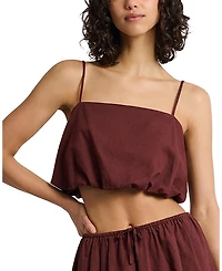 Onia Air Linen Bubble Crop Top