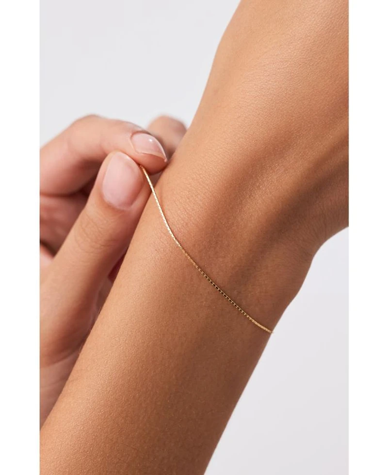 Solid Gold Silk Chain Bracelet