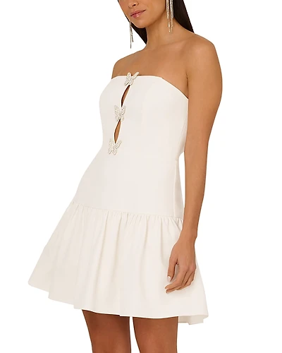 Liv Foster Crepe Butterfly Mini Dress