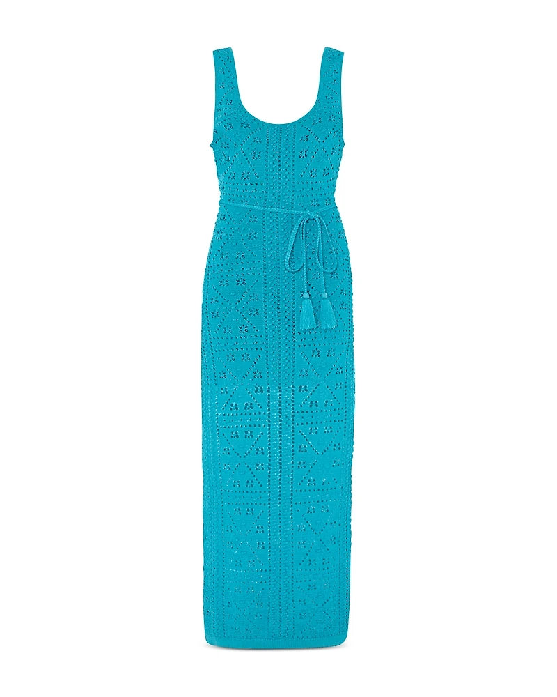 Milly Bubble Pointelle Knit Midi Dress