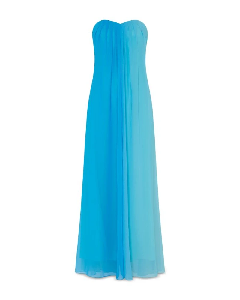 Sunset Stripe Strapless Maxi Dress