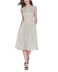 Karl Lagerfeld Paris Printed Hammered Satin Midi Dress