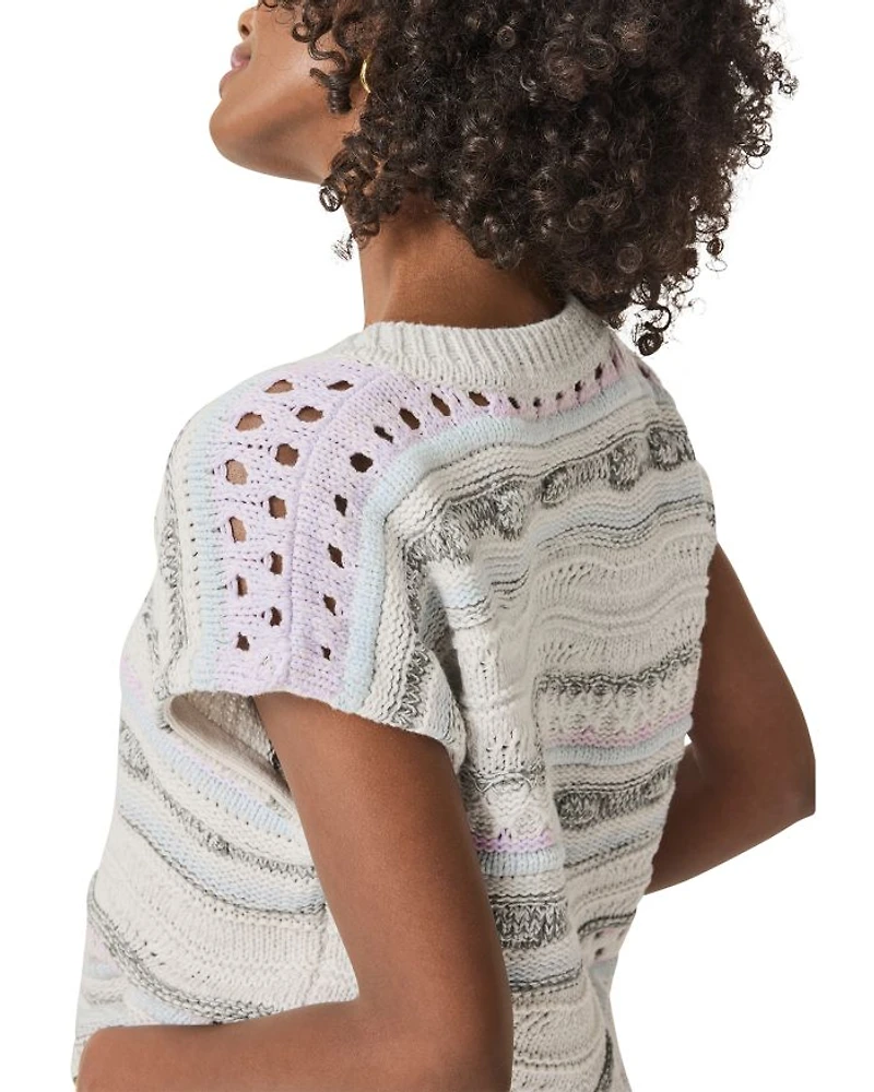 Brynna Striped Sweater Poncho