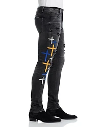 Bryant Distressed Skinny Jeans Charcoal Drift