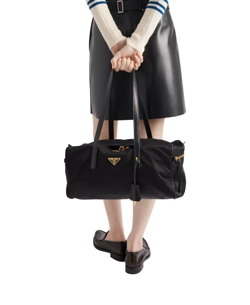 Large Re-Nylon Top-Handle Bag with Padlock