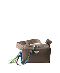 Prada Leather Shoulder Bag With Charm
