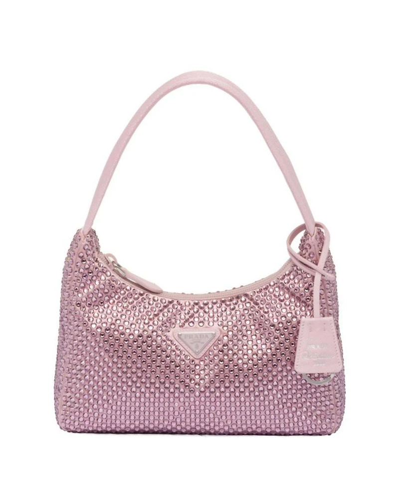 Re-Edition Satin Mini-Bag with Crystals