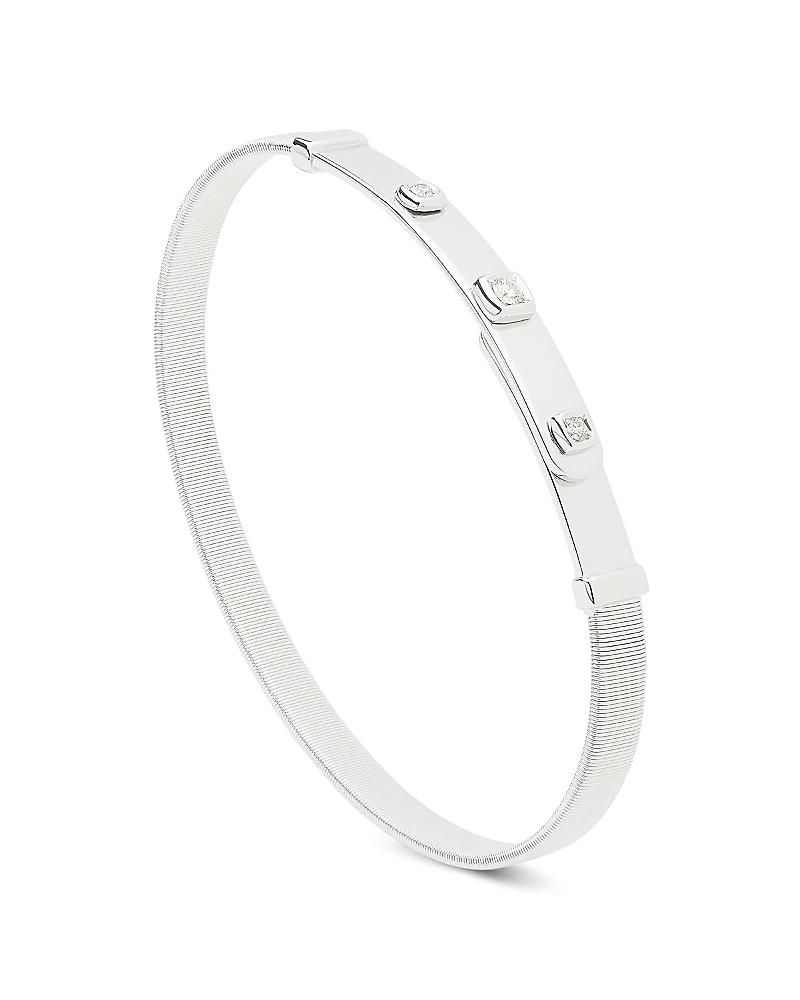Marco Bicego 18K White Gold & Diamond Masai Coil Bangle Bracelet