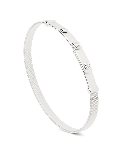 Marco Bicego 18K White Gold & Diamond Masai Coil Bangle Bracelet