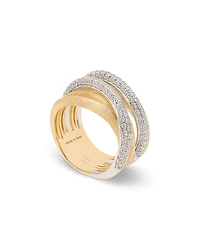 Marco Bicego 18K White & Yellow Gold Jaipur Gold Alta Diamond Five Row Crossover Ring
