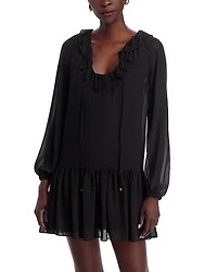 Michael Kors Long Sleeve Ruffle Mini Dress