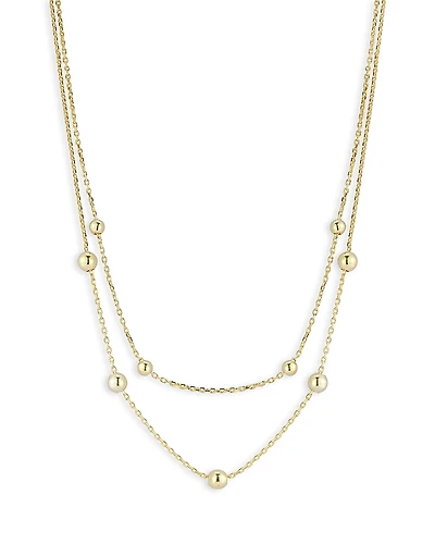 Aqua Double Layer Ball Necklace, 16-18- Exclusive