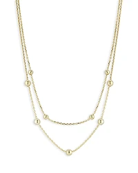 Aqua Double Layer Ball Necklace, 16-18- Exclusive