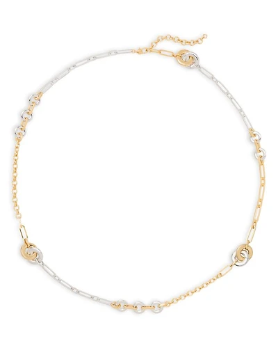Interlock Mixed Chain Collar Necklace, 36"