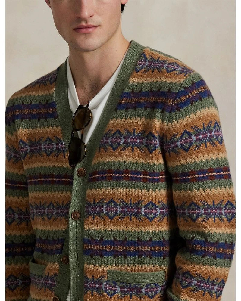 Fair Isle Cotton Blend Cardigan