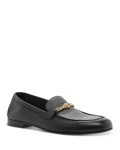 Versace Men's Medusa Chain Leather Loafers
