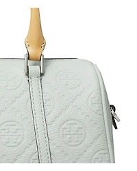 T Monogram Embossed Leather Satchel