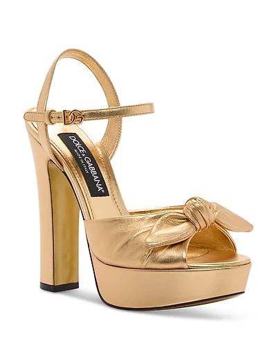 Dolce & Gabbana Women's Metallic Knot Platform Sandals