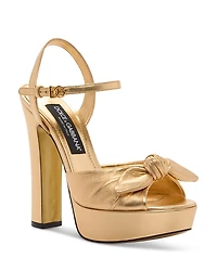 Dolce & Gabbana Women's Metallic Knot Platform Sandals