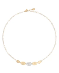 18K White & Yellow Gold Lunaria Diamond Petal Collar Necklace, 16.5-18"